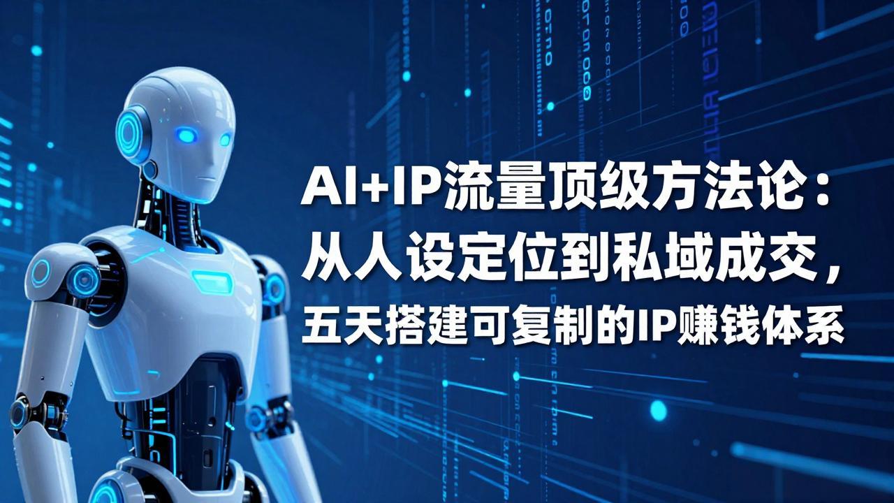 AI+IP顶级方法论：从人设定位到私域成交，五天搭建可复制的IP赚钱体系-领星网创资源站