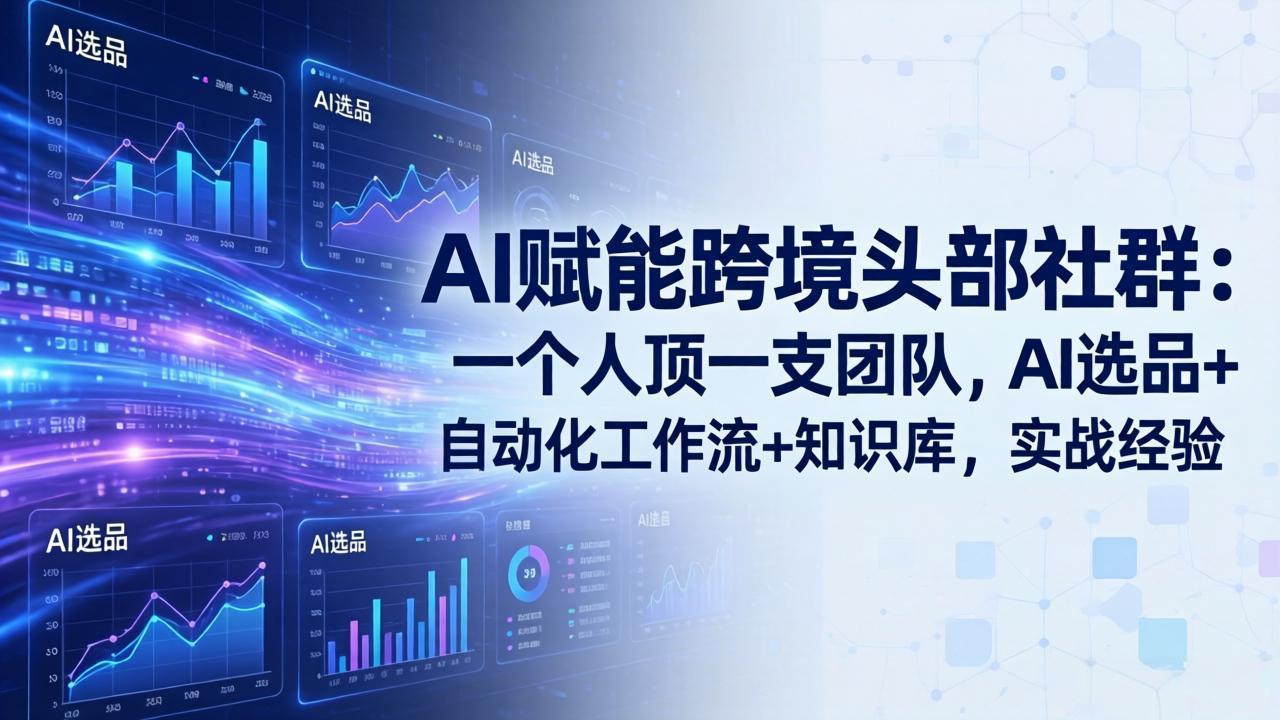 AI赋能跨境头部社群：一个人顶一支团队，AI选品+自动化工作流+知识库，实战经验-更新3月-领星网创资源站