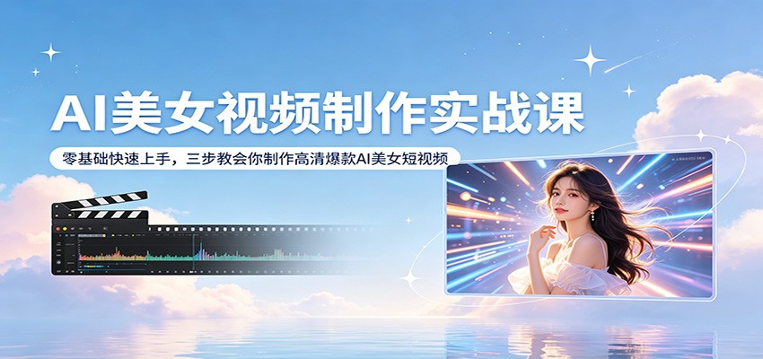 AI美女视频制作实战课：零基础快速上手，三步教会你制作高清爆款AI美女短视频-领星网创资源站