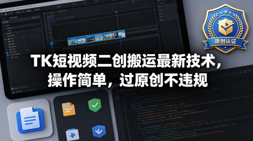 TK短视频二创搬运最新技术，操作简单，过原创不违规-领星网创资源站