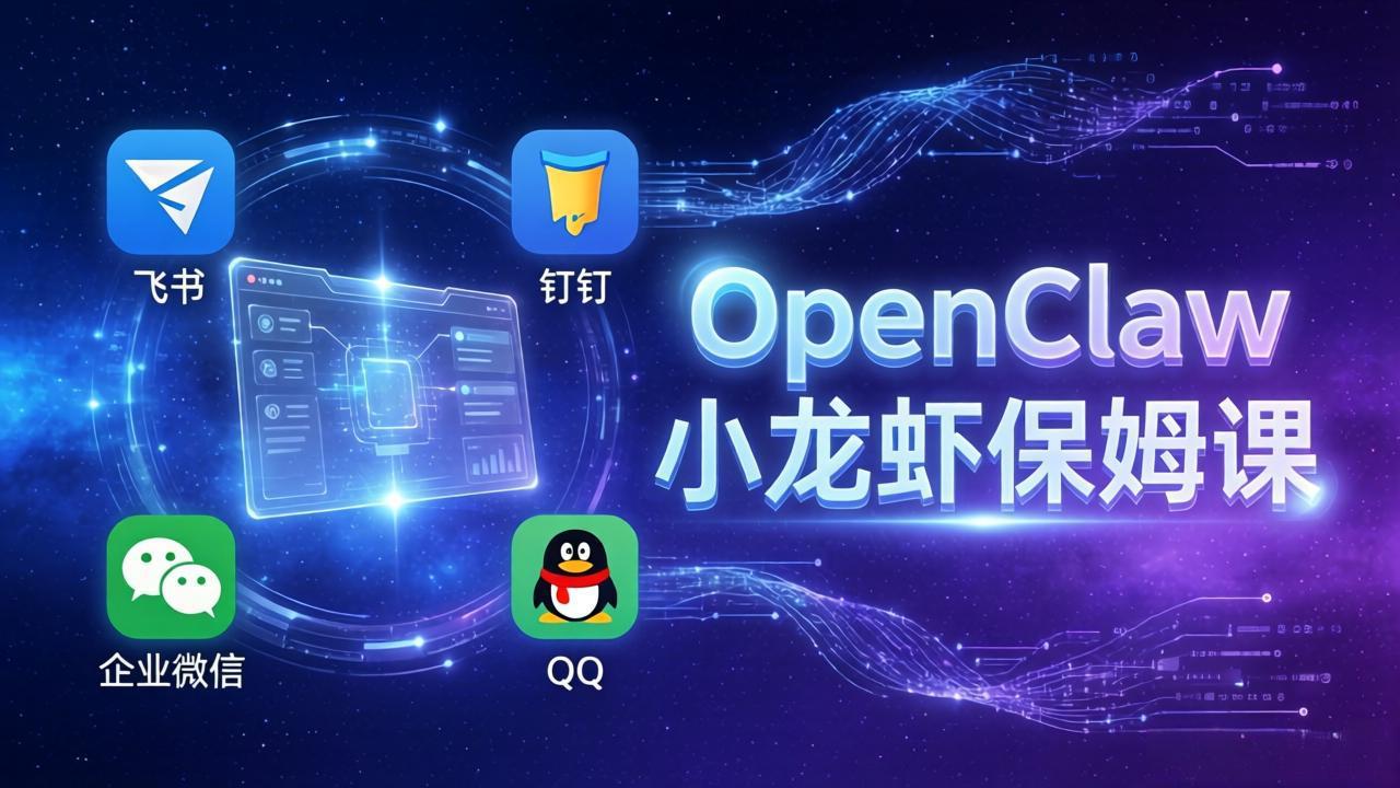 OpenClaw小龙虾保姆课： Windows/macOS/Linux/Docker全系统安装，飞书+钉钉+企业微信+QQ 全接入-领星网创资源站