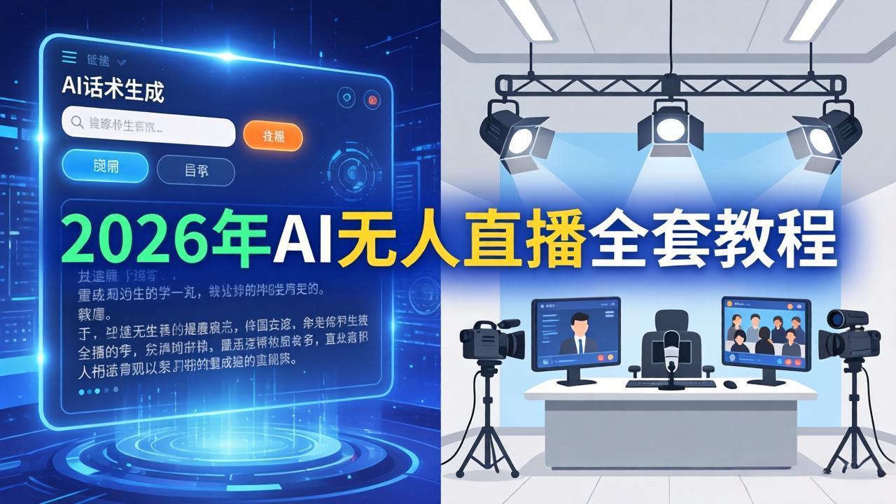 2026年AI无人直播全套教程：OBS安装+软件配置+直播间搭建+话术生成+一键开播实操-领星网创资源站