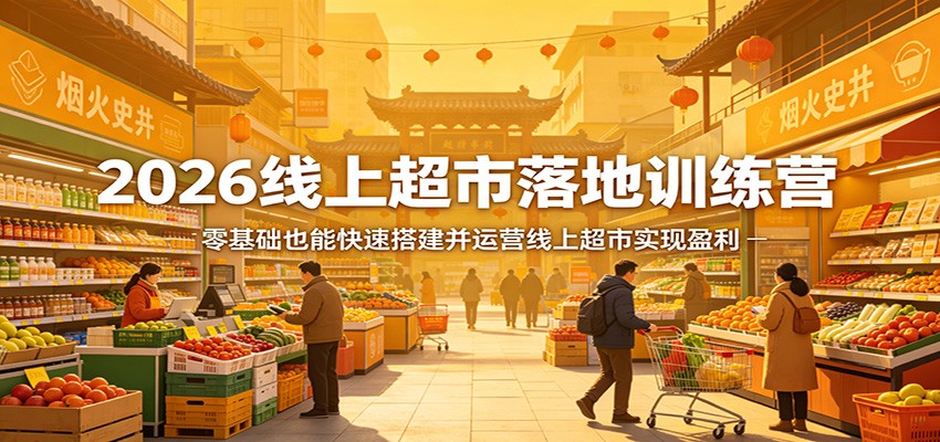 2026线上超市落地训练营，零基础也能快速搭建并运营线上超市实现盈利-领星网创资源站