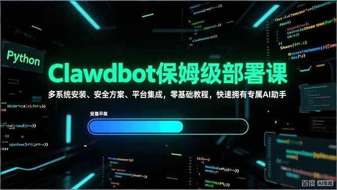 Clawdbot保姆级部署课，多系统安装、安全方案、平台集成，零基础教程，快速拥有专属AI助手-领星网创资源站