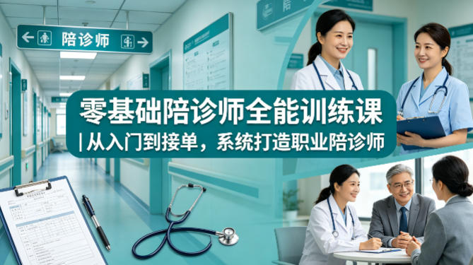 零基础陪诊师全能训练课｜从入门到接单，系统打造职业陪诊师-领星网创资源站