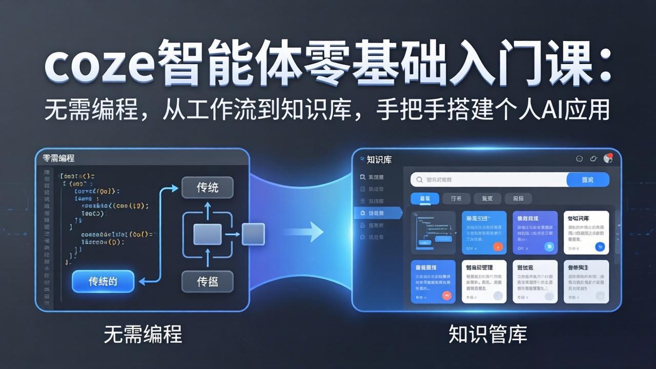 coze智能体零基础入门课：无需编程，从工作流到知识库，手把手搭建个人AI应用-领星网创资源站