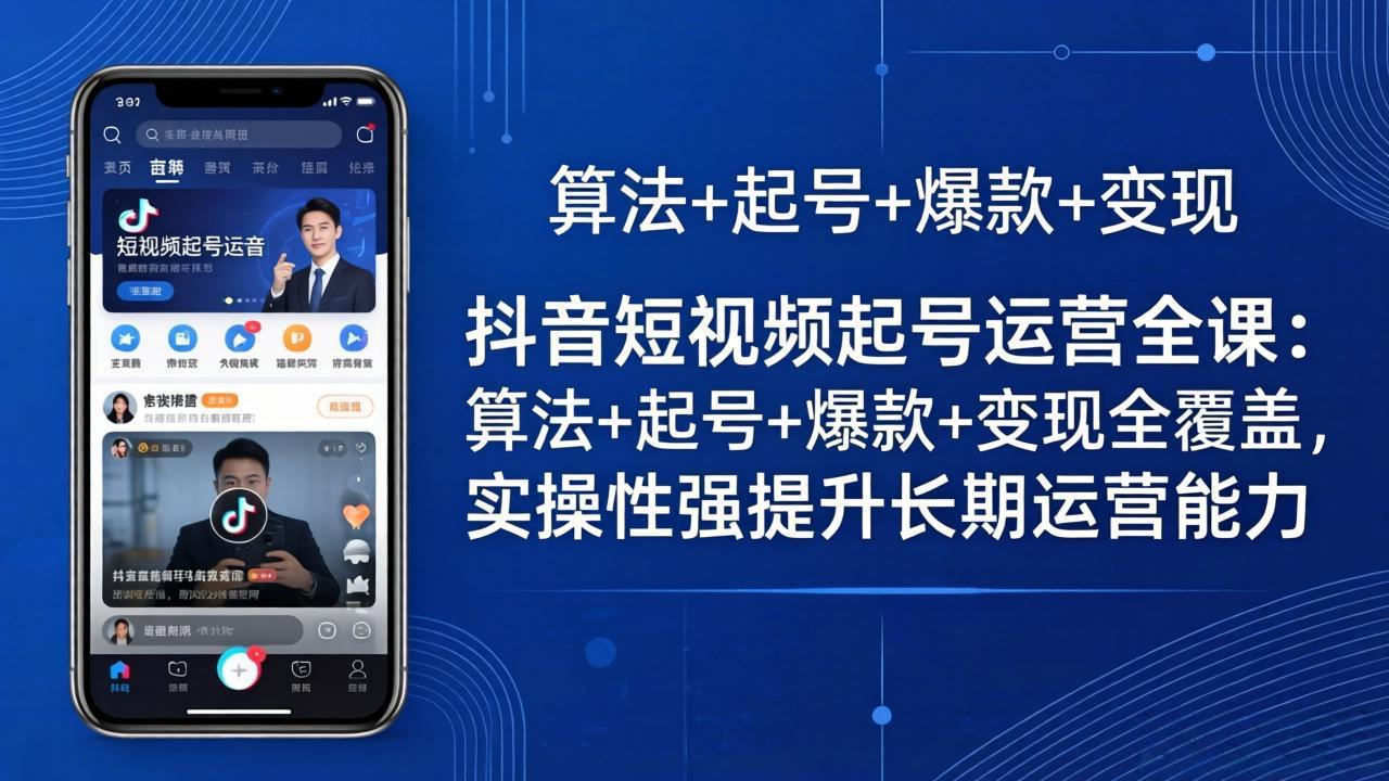 抖音短视频起号运营全课：算法+起号+爆款+变现全覆盖，实操性强提升长期运营能力-领星网创资源站