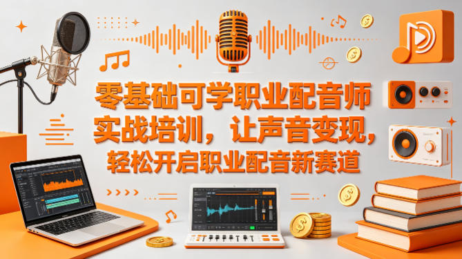 零基础可学职业配音师实战培训，让声音变现，轻松开启职业配音新赛道-领星网创资源站