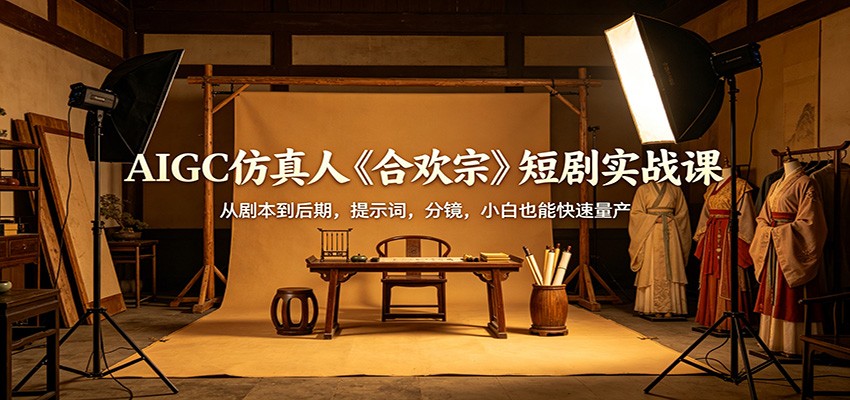 AIGC仿真人《合欢宗》短剧实战课：从剧本到后期，提示词，分镜，小白也能快速量产-领星网创资源站