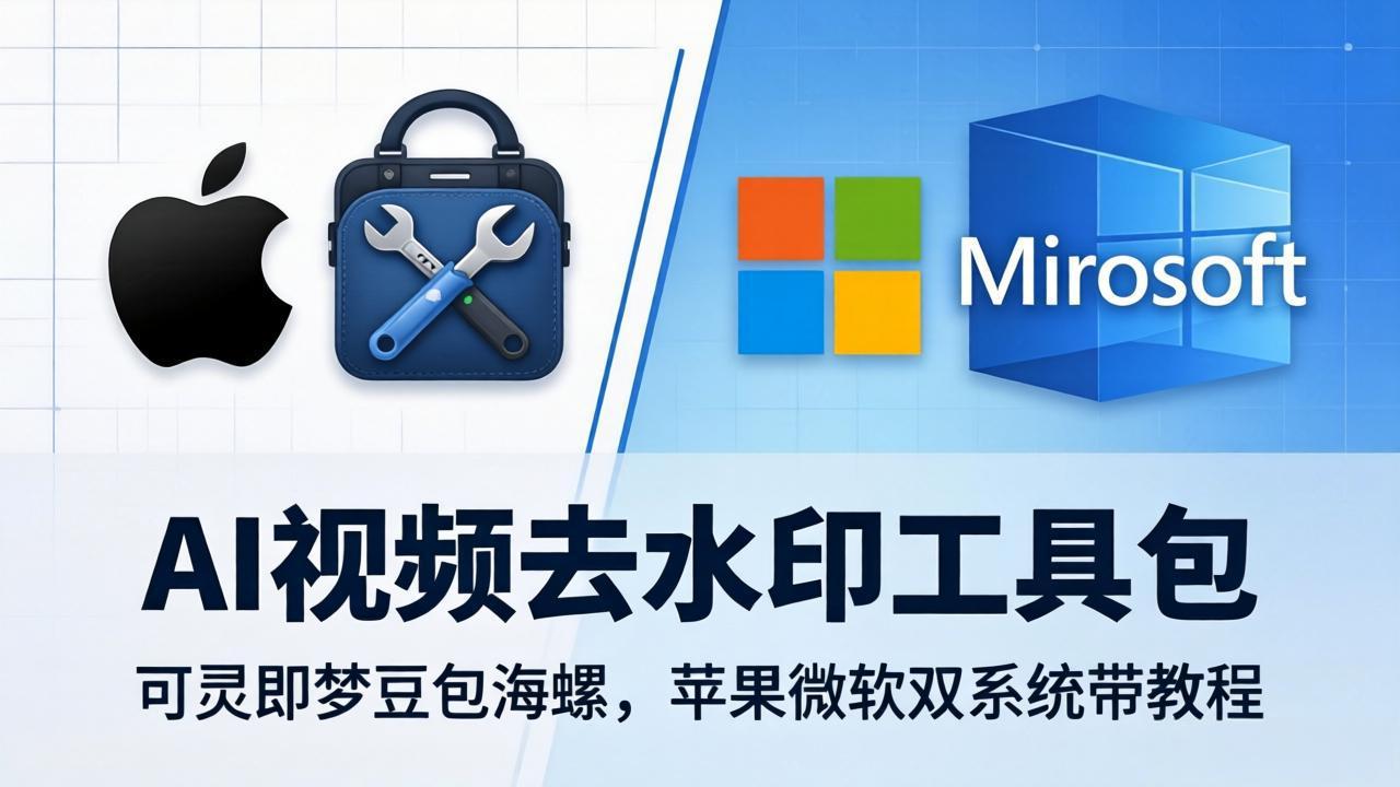 AI视频去水印工具包：可灵即梦豆包海螺，苹果微软双系统带教程-领星网创资源站