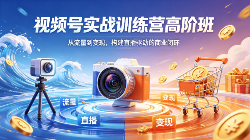 视频号实战训练营高阶班，从流量到变现，构建直播驱动的商业闭环(26年4月)-领星网创资源站
