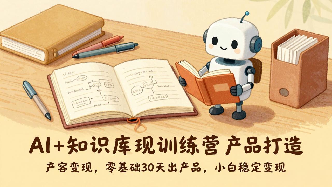 AI+知识库变现训练营，产品打造、内容创作、全平台变现，零基础30天出产品，小白稳定变现-领星网创资源站
