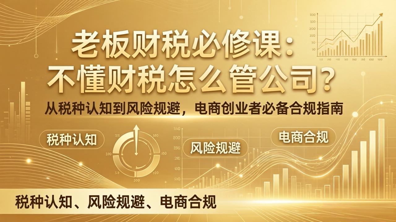老板财税必修课：不懂财税怎么管公司？从税种认知到风险规避，电商创业者必备合规指南-领星网创资源站