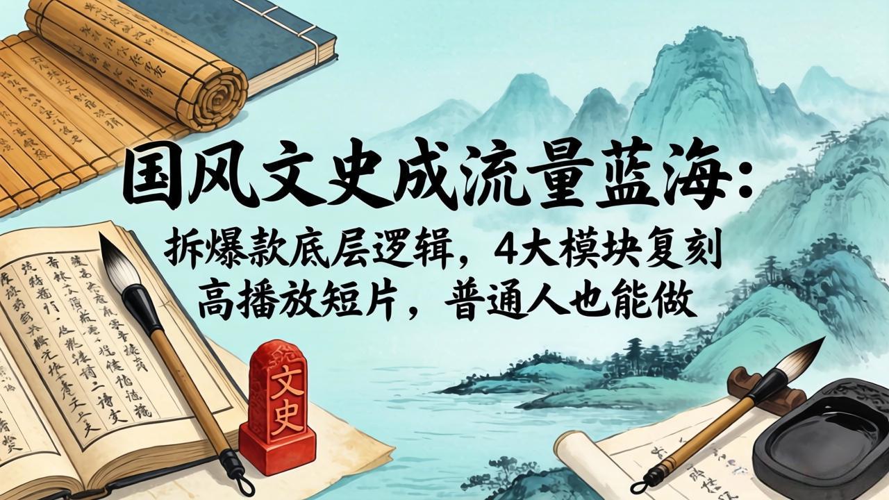国风文史成流量蓝海：拆爆款底层逻辑，4大模块复刻高播放短片，普通人也能做-领星网创资源站