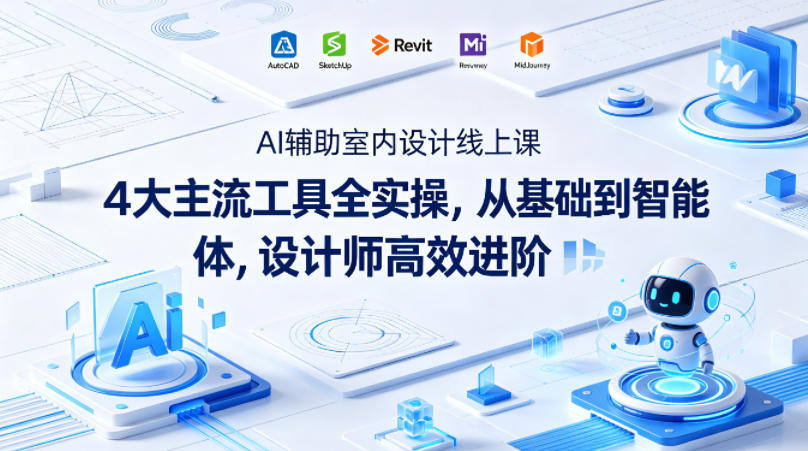AI辅助室内设计线上课｜4大主流工具全实操，从基础到智能体，设计师高效进阶-领星网创资源站