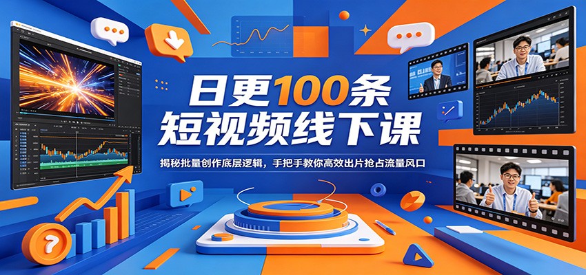 日更100条短视频线下课：揭秘批量创作底层逻辑，手把手教你高效出片抢占流量风口-领星网创资源站