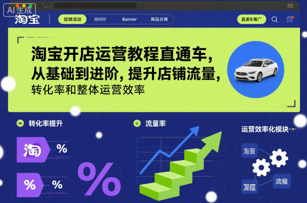 淘宝开店运营教程直通车，从基础到进阶，提升店铺流量，转化率和整体运营效率(更新26年4月20日)-领星网创资源站