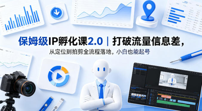 保姆级IP孵化课2.0｜打破流量信息差，从定位到拍剪全流程落地，小白也能起号-领星网创资源站