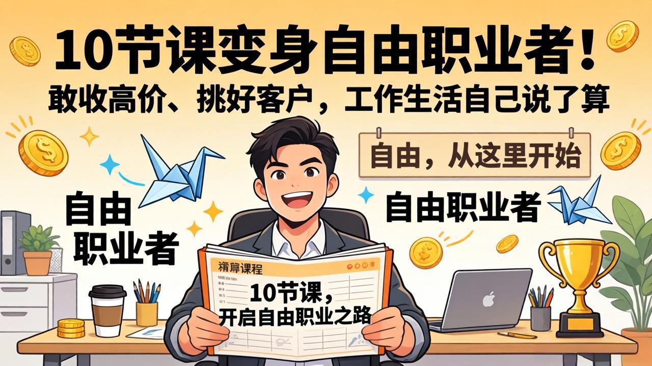 10 节课变身自由职业者！敢收高价、挑好客户，工作生活自己说了算-领星网创资源站
