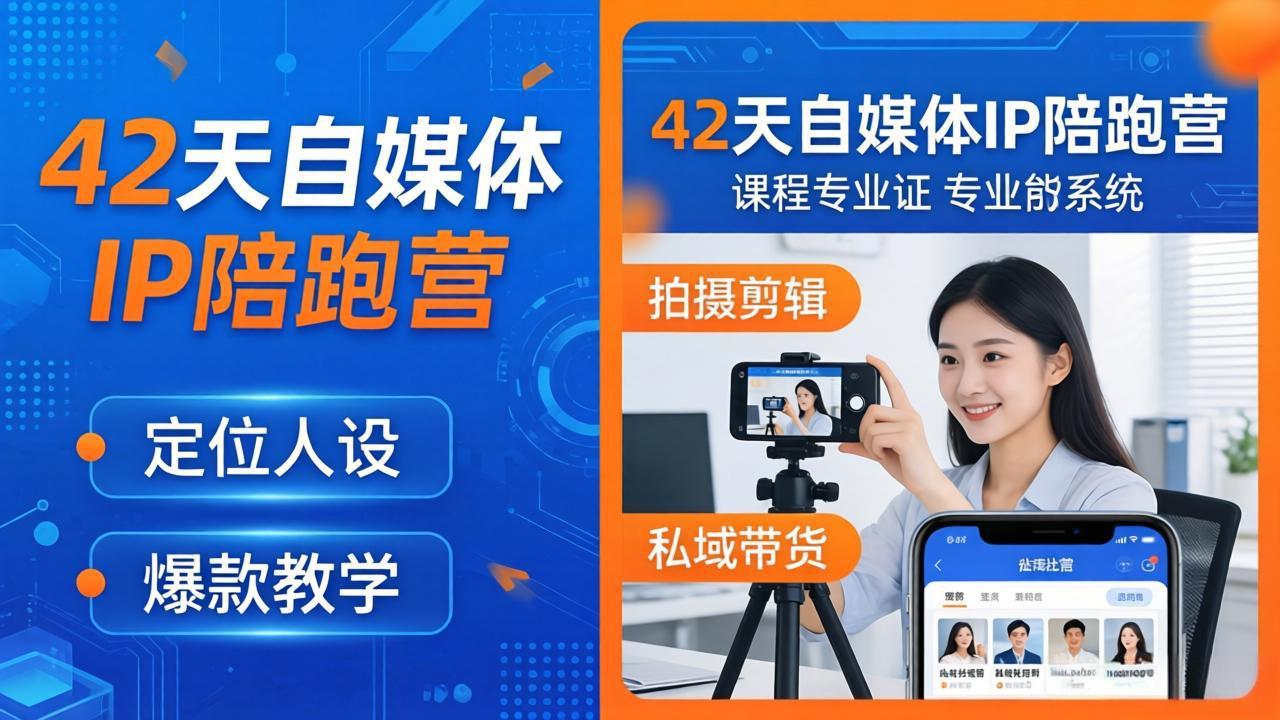 42天自媒体IP陪跑营-26年4月19更新：定位人设爆款全教学，拍摄剪辑私域带货一站式落地-领星网创资源站