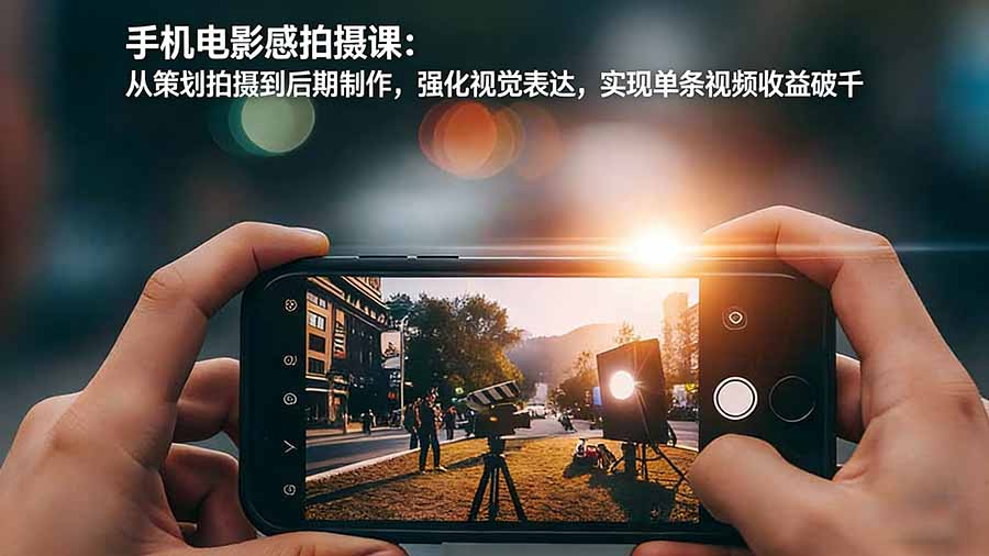 手机电影感拍摄课：从策划拍摄到后期制作，强化视觉表达，实现单条视频收益破千-领星网创资源站