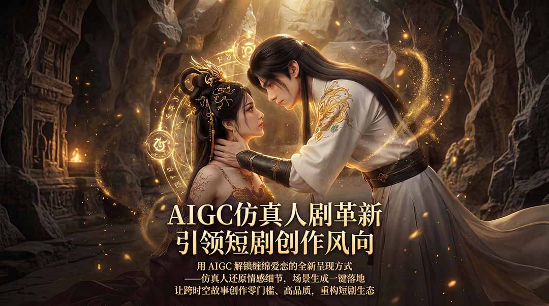 AIGC 仿真人短剧创作革新，解锁仙侠爱恋全新呈现，一键出高质场景，零门槛打造爆款剧集-领星网创资源站