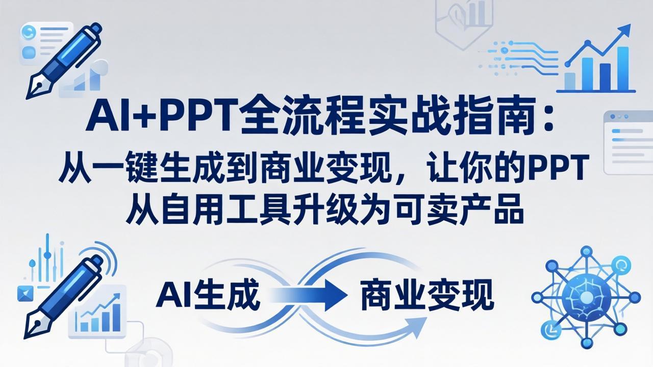 AI+PPT全流程实战指南-更新4月21：从一键生成到商业变现，让你的PPT从自用工具升级为可卖产品-领星网创资源站