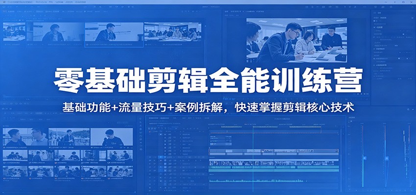 零基础剪辑全能训练营：基础功能+流量技巧+案例拆解，快速掌握剪辑核心技术-领星网创资源站