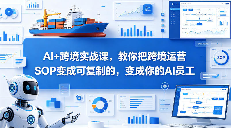 AI+跨境实战课，教你把跨境运营S0变成可复制的，变成你的AI员工-领星网创资源站
