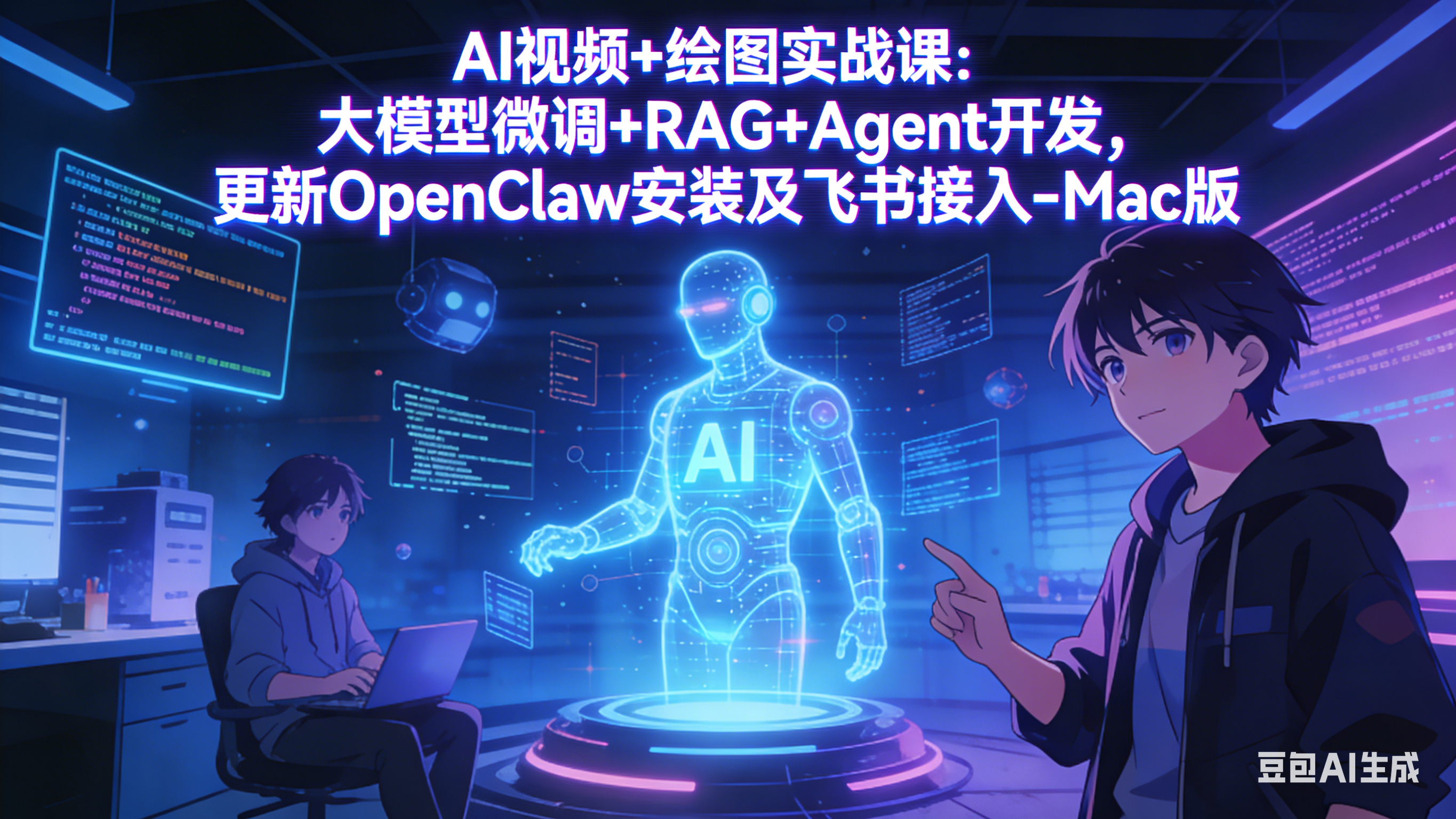 AI视频+绘图实战课：大模型微调+RAG+Agent开发，更新OpenClaw安装及飞书接入-Mac版-领星网创资源站