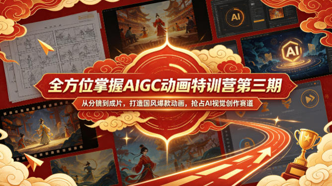 全方位掌握AIGC动画特训营第三期，从分镜到成片，打造国风爆款动画，抢占AI视觉创作赛道红利-领星网创资源站