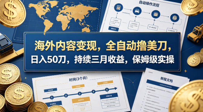 海外内容变现，全自动撸美刀，日入50刀，持续三月收益，保姆级实操【揭秘】-领星网创资源站