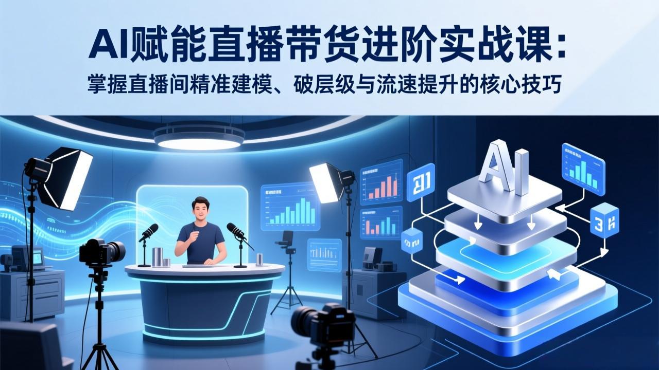 AI赋能直播带货进阶实战课：掌握直播间精准建模、破层级与流速提升的核心技巧-领星网创资源站