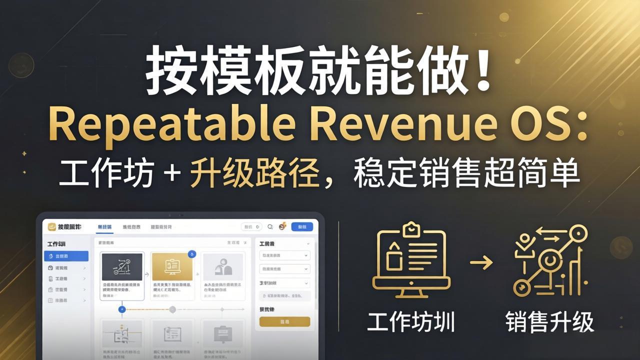 按模板就能做！Repeatable Revenue OS：工作坊 + 升级路径，稳定销售超简单-领星网创资源站
