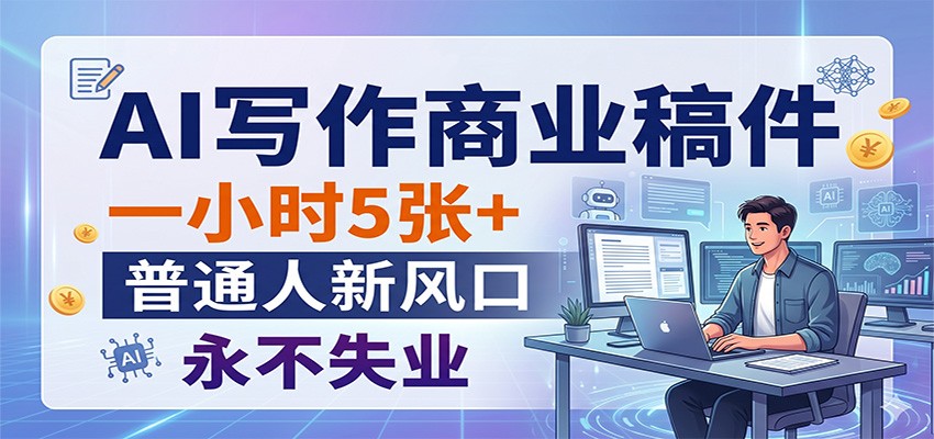 AI写作商业稿件，一小时5张+，普通人新风口，永不失业-领星网创资源站