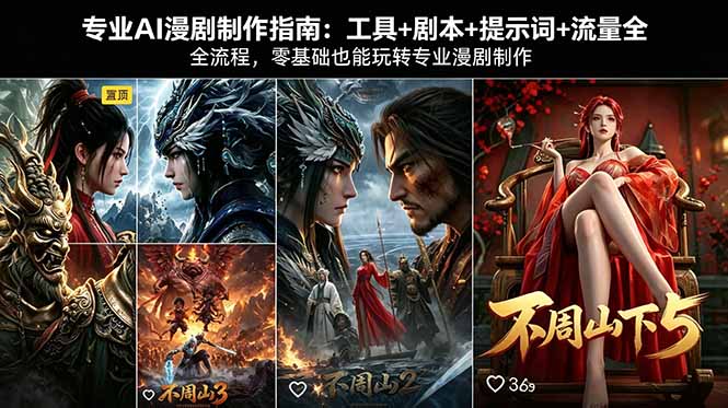 专业AI漫剧制作指南：工具+剧本+提示词+流量全流程，零基础也能玩转专业漫剧制作-领星网创资源站