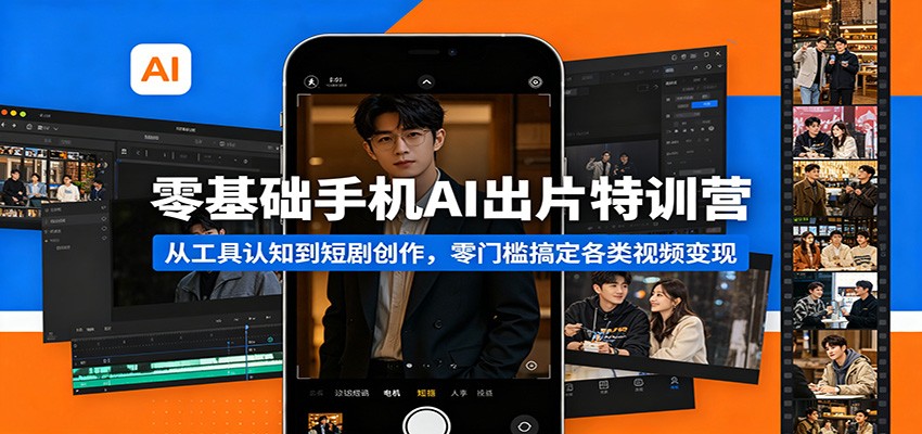 零基础手机AI出片特训营：从工具认知到短剧创作，零门槛搞定各类视频变现-领星网创资源站