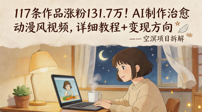 117条作品涨粉131.7W！AI制作治愈动漫风视频，详细教程+变现方向-领星网创资源站