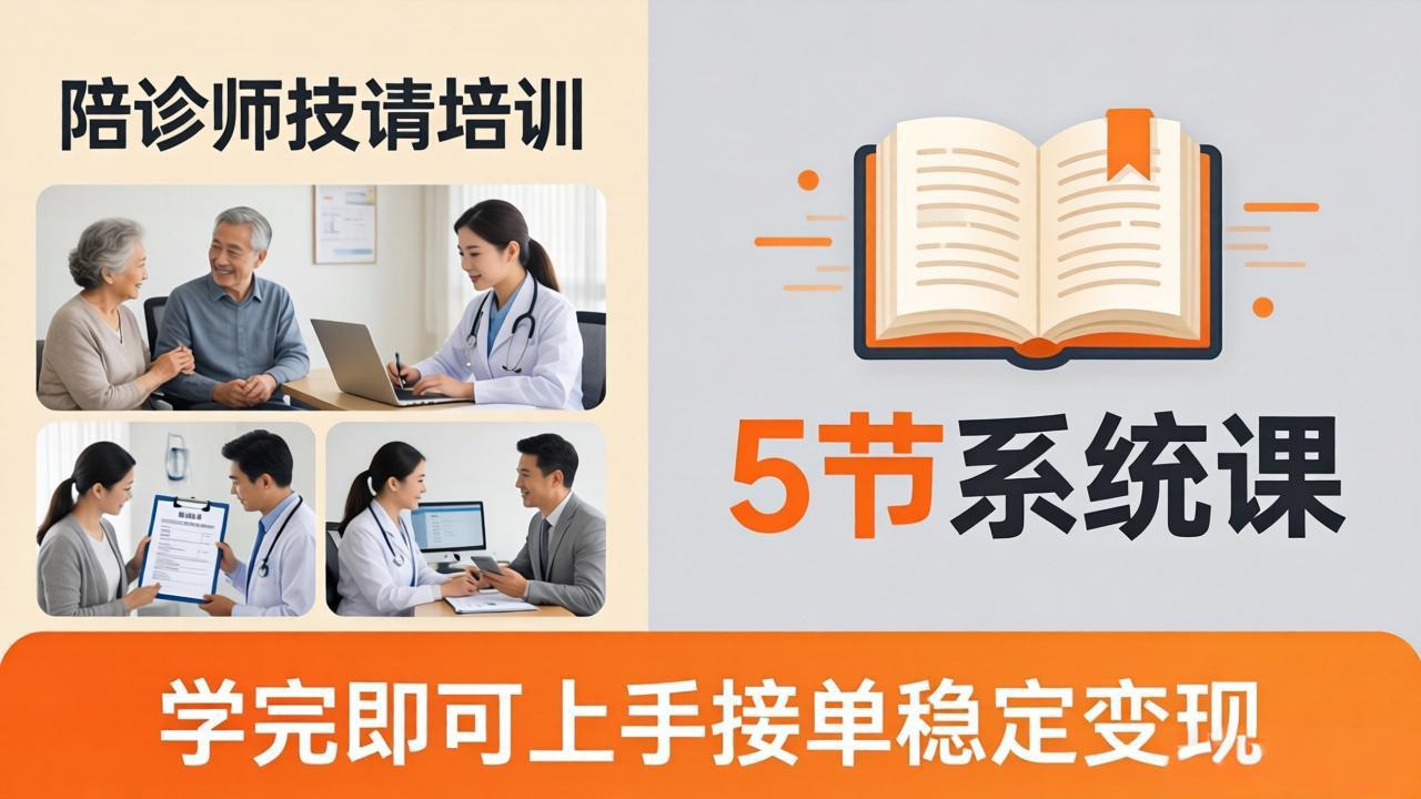 想做陪诊师不知从何下手？5节系统课教你掌握核心技能，学完即可上手接单稳定变现-领星网创资源站