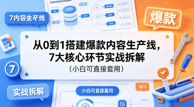 从0到1搭建爆款内容生产线，7大核心环节实战拆解(小白可直接套用)-领星网创资源站