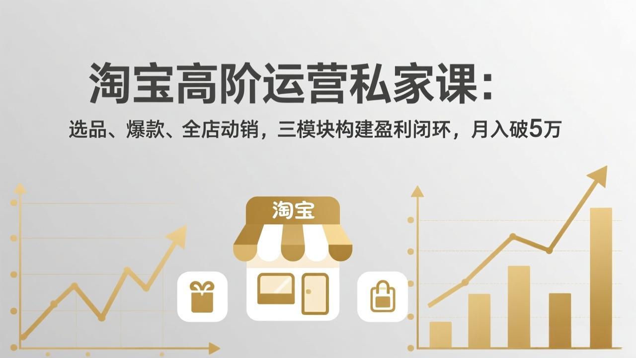 淘宝高阶运营私家课：选品、爆款、全店动销，三模块构建盈利闭环，月入破5万(更新26年2月-领星网创资源站