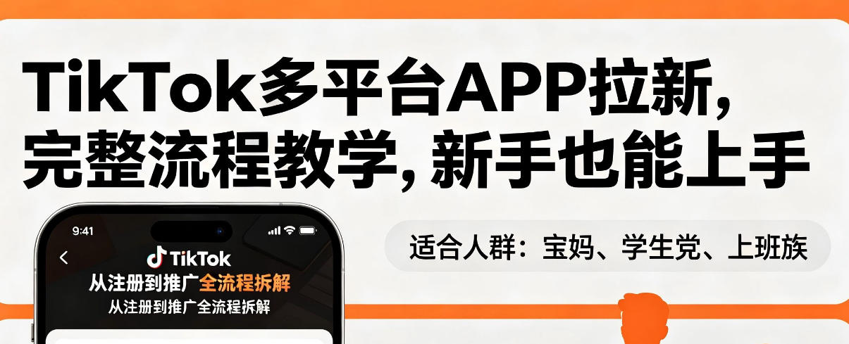 TikTok多平台APP拉新，完整流程教学，新手也能上手，轻松出海搞美金-领星网创资源站