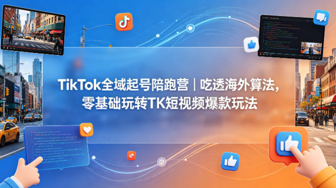 TikTok全域起号陪跑营｜吃透海外算法，零基础玩转TK短视频爆款玩法-领星网创资源站