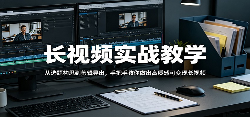 长视频实战教学，从选题构思到剪辑导出，手把手教你做出高质感可变现长视频-领星网创资源站