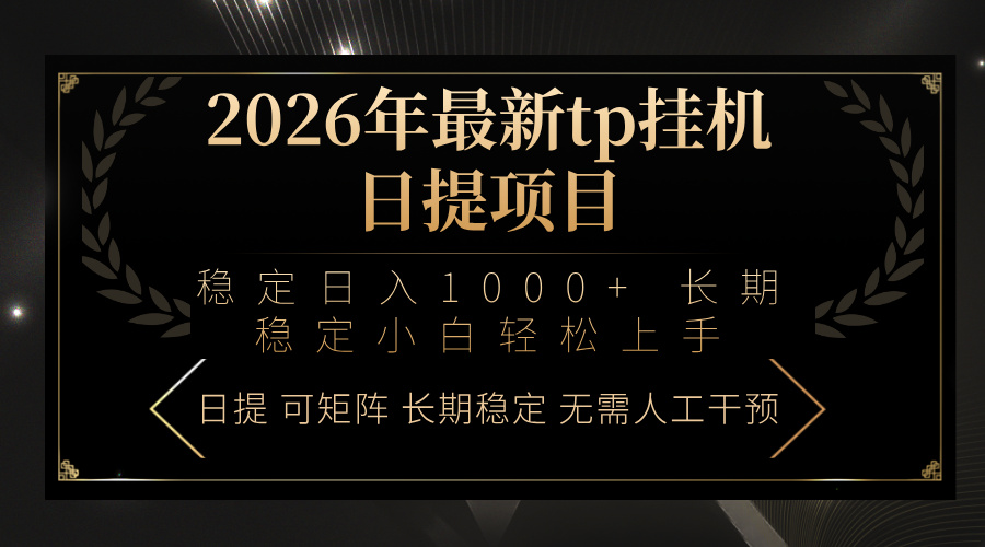 2026年最新tp挂机日提项目：稳定日入1000+小白轻松上手-领星网创资源站
