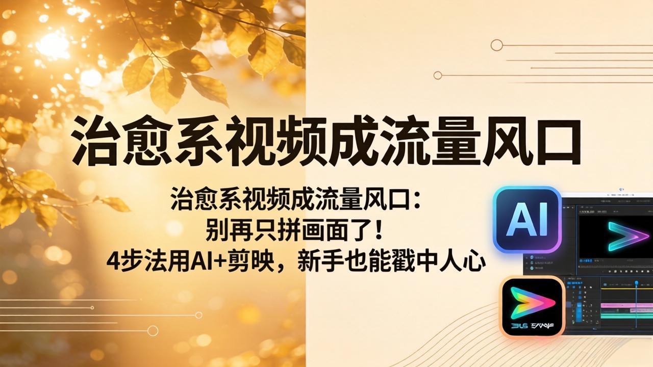 治愈系视频成流量风口：别再只拼画面了！4步法用AI+剪映，新手也能戳中人心-领星网创资源站