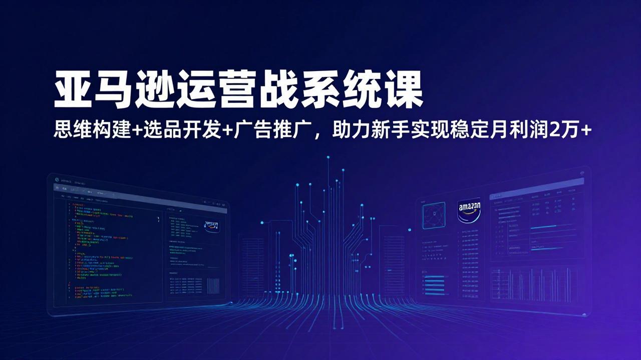 亚马逊运营实战系统课，思维构建+选品开发+广告推广，助力新手实现稳定月利润2万+(更新-领星网创资源站