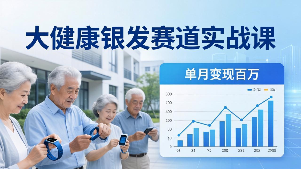 大健康银发赛道实战课：拆解视频号线索型 IP 单月变现百万逻辑，教你精准获客高效变现-领星网创资源站