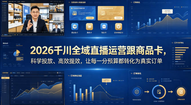2026千川全域直播运营跟商品卡，科学投放、高效提效，让每一分预算都转化为真实订单-领星网创资源站
