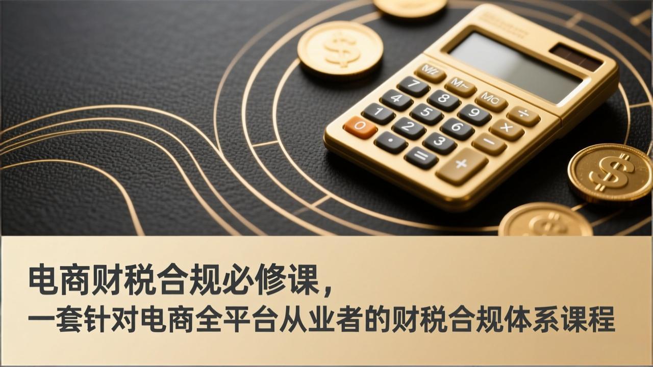电商财税合规必修课，是一套针对电商全平台从业者的财税合规体系课程-领星网创资源站
